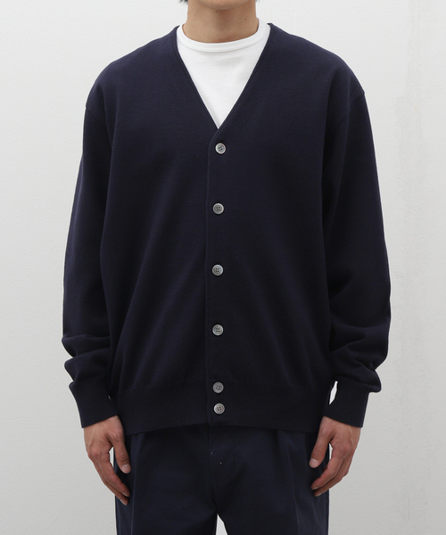 yonetomi 米富 コットン カーディガン Mサイズ ブラック 日本製 Yonetomi NEW BASIC カーディガン 米富繊維 / WAVE COTTON KNIT