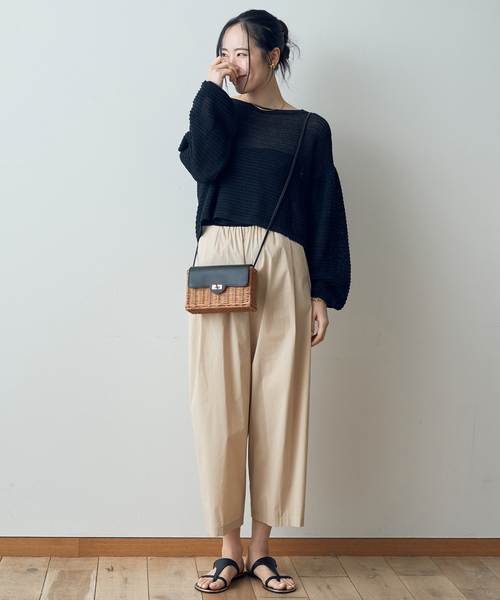 Rouge vif Annaドットワイドイージーパンツ Rouge vif Anna パンツ モノトーンプリントイージーパンツ
