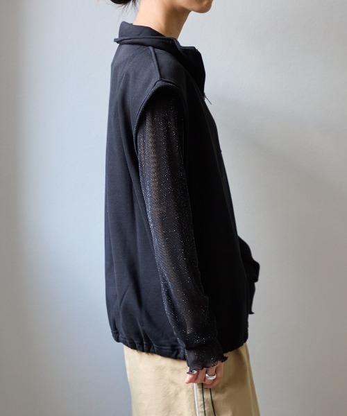 TRIANGLE PALETTE ベスト ジレ ハーフジップフレンチスリーブベスト