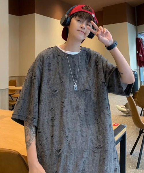 B.R.U tシャツ ダメージシアートップス メンズ レディース