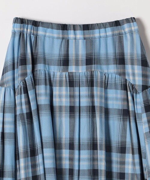 SHIPS any スカート any:「洗濯機可能」ペール チェック ギャザー