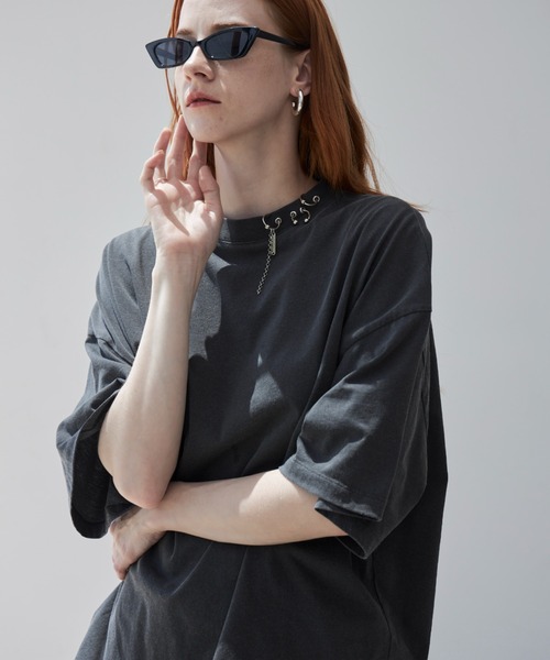 トップス JOSEMOON PIERCE OVERSIZED T-SHIRT PIERCE OVERSIZED T-SHIRT(F WHITE): TOPSjosemoon