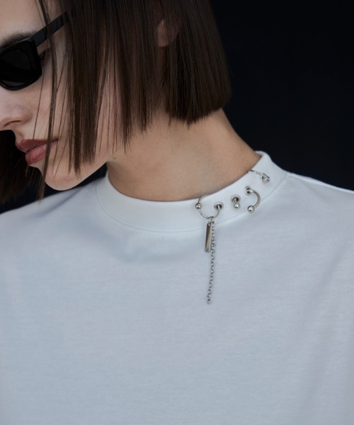 トップス JOSEMOON PIERCE OVERSIZED T-SHIRT PIERCE OVERSIZED T-SHIRT(F WHITE): TOPSjosemoon