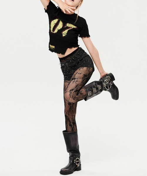 tシャツ 「HOLY NUMBER 7」07 Wave Crop T-shirt レディース HOLY NUMBER 7 tシャツ 「HOLY 7」07 Wave Crop T-shirt
