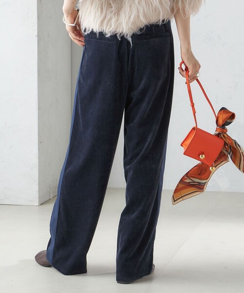 シップス（SHIPS）/〈手洗い可能〉ベッチン ライン ストレート パンツ SHIPS（シップス） パンツ 「手洗い可能」ベッチン ライン ストレート