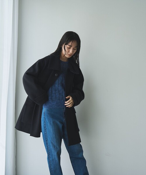 RONEL アウター 「VERY1月号掲載」メルトンミリタリーコート 