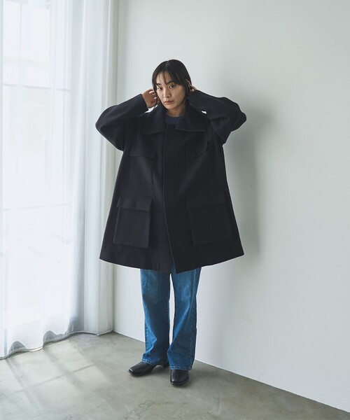 RONEL アウター 「VERY1月号掲載」メルトンミリタリーコート 