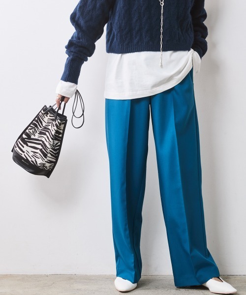 chic and things フェイクレイヤードルーズジャケット　スラックス chic and things フェイクレイヤードルーズジャケットスラックス