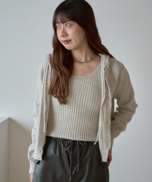 アンサンブル Camisole and cardigan set / キャミ＋ニットフード付きカーディガン セット AO2 アンサンブル Camisole and cardigan set / キャミ＋ニット