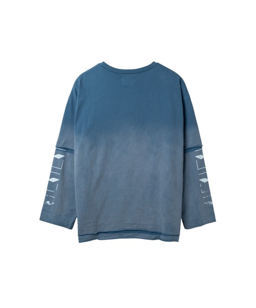 VI E DIT tシャツ Gradient Bleach Melt Logo Long Sleeve T-shirt