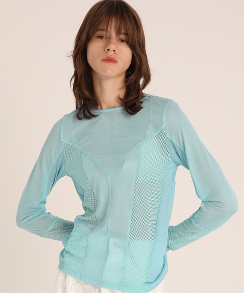 AULA AILA tシャツ メッシュコンビネーションインナートップス