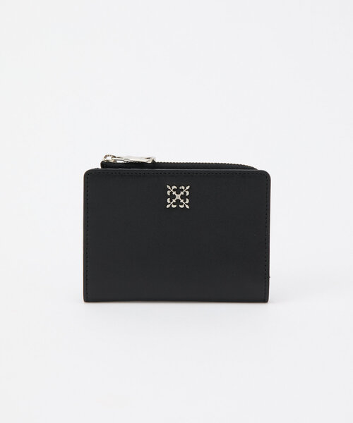 【美品】russet ミニモノグラムプレートハーフウォレット(SO-421)黒 ミニモノグラムプレートハーフウォレット(SO-421)（財布）｜russet