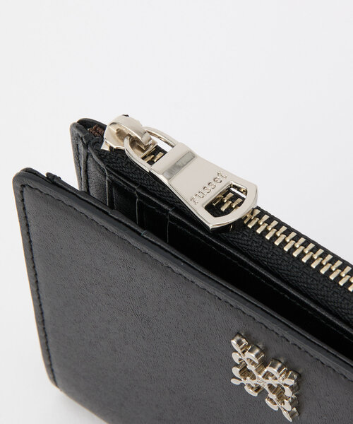 【美品】russet ミニモノグラムプレートハーフウォレット(SO-421)黒 russet（ラシット） 財布 ミニモノグラムプレートハーフウォレット(SO