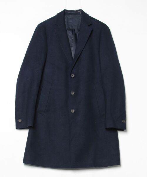 ÉDIFICE ブラック チェスターコート エディフィス EDIFICE ≪予約≫ ウール ギャバジン チェスター コート