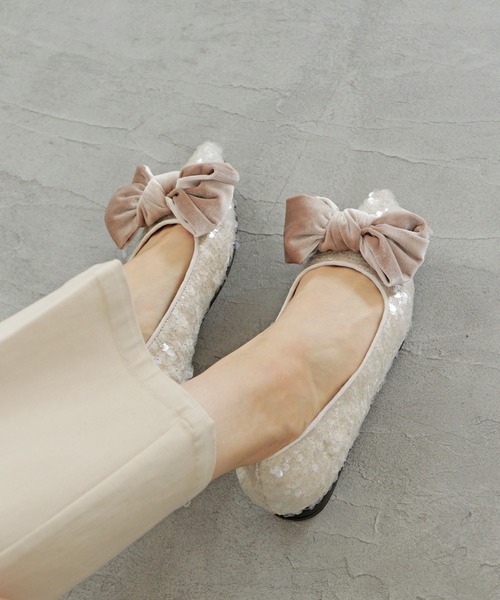 「SOROTTO」 フラットパンプス 23.5cm ブラック レディース_画像4