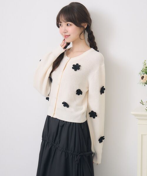 ♡♡出品 Emsexcite カーディガン お花モチーフNTカーデ レディース : ZOZOTOWN