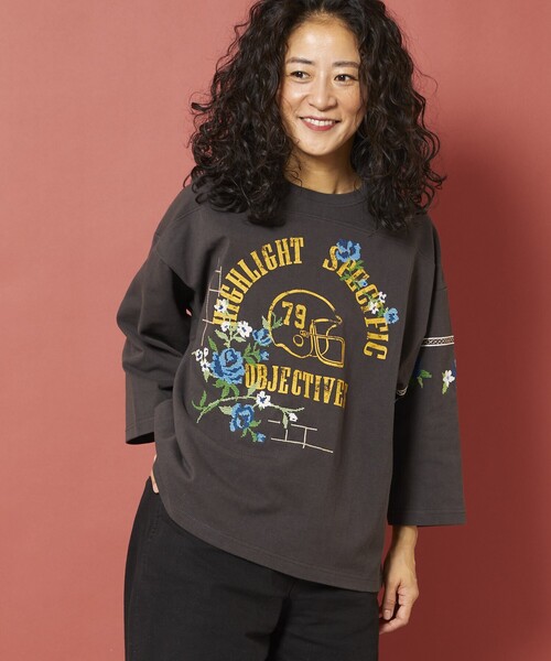 tシャツ Freada/フリーダ フロッキーロゴ 半袖フットボールTシャツ レディース Freada/フリーダ フロッキーロゴ 半袖フットボールTシャツ（T