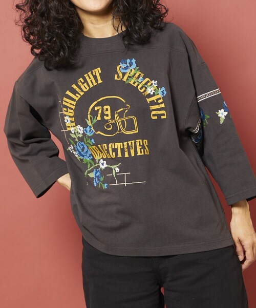 Freada tシャツ Freada/フリーダ クロスステッチフットボールT