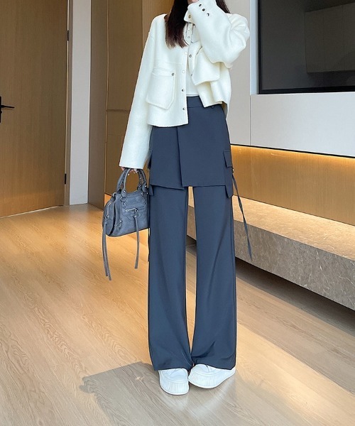 H.TOKYO パンツ レイヤード ラップスカートパンツ レディース