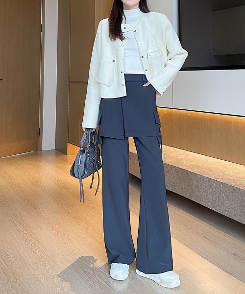 H.TOKYO パンツ レイヤード ラップスカートパンツ レディース