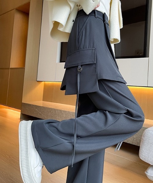 H.TOKYO パンツ レイヤード ラップスカートパンツ レディース