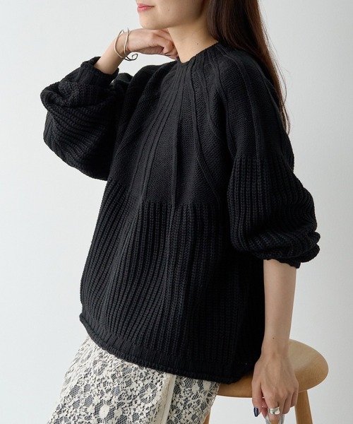 pual ce cin 「PUAL CE CIN」 長袖ニット FREE ブラック レディース