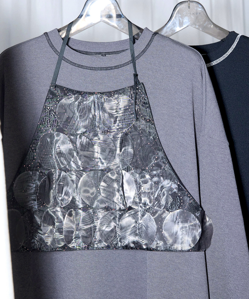PONTI Leaf Print Circles Halter neck PO1Q011：ニットトップス レディース