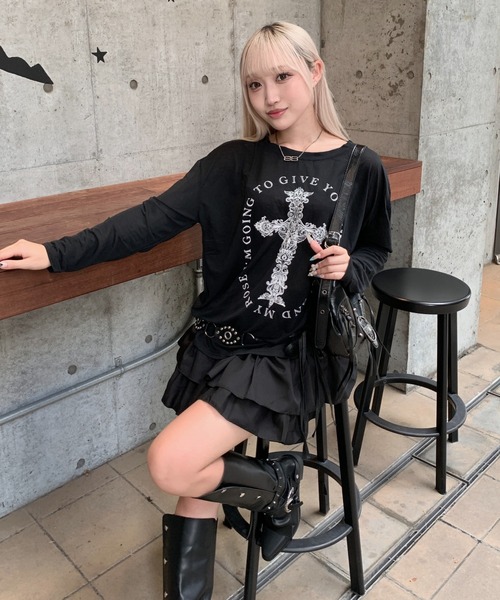 lilful スカート 「インパン付き」フリルティアードミニスカート