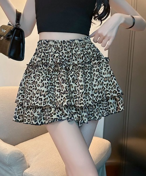 lilful スカート 「インパン付き」フリルティアードミニスカート