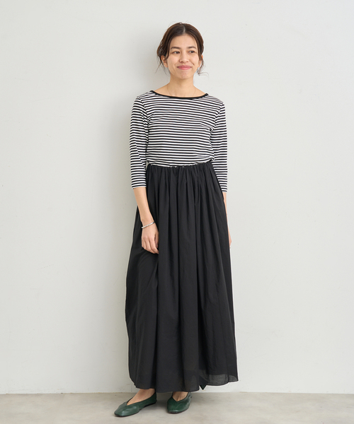 IENA tシャツ ATON/エイトン 別注 SUVIN FRAISE ボートネック