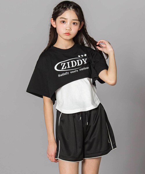 ZIDDY セットアップ 重ね着風Tシャツ＆ショートパンツセット(130