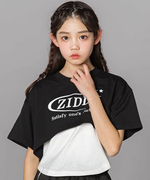 ZIDDY セットアップ 重ね着風Tシャツ＆ショートパンツセット(130