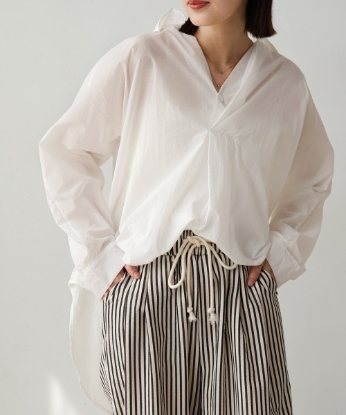 Bou Jeloud ブラウス シャツ シアーフロントカシュブラウス