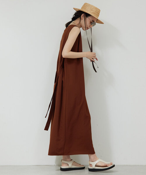 8.21◎A978P◎マーラ◎ロングワンピース◎ノースリーブ◎タグ付き◎レンガ色 GALLARDAGALANTE ワンピース ジャージーマルチウェイワンピース