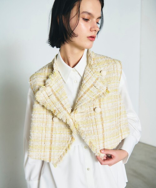 GRACE CONTINENTAL - Diagram ダイアグラム ジレ レディース ベージュ gilet Diagram（ダイアグラム） WOMEN ベスト GRACE CONTINENTAL