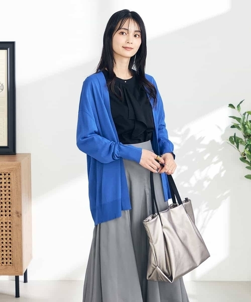 カーディガン 「接触冷感/UVカット/新色追加」サラサラタッチトッパーカーディガン レディース a.v.v カーディガン 「接触冷感/UVカット/新色追加」サラサラ