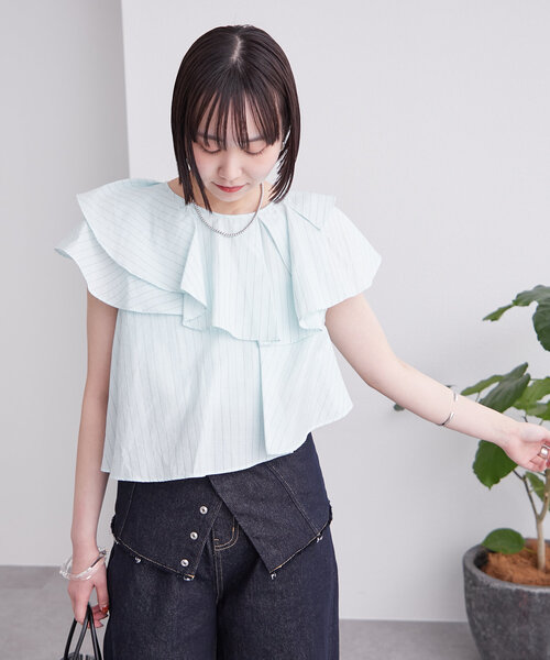 tシャツ マルチフリルブラウス レディース セール】マルチフリルブラウス（Tシャツ/カットソー）｜lilLilly