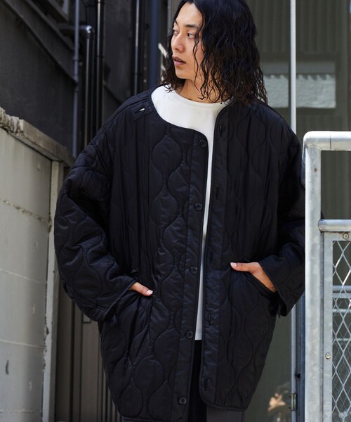 may キルティングブルゾン　ブラック FREAK'S STORE（フリークスストア） キルティングブルゾン LARGE