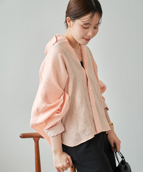 plage ブラウス シャツ Linen Short レディース : ZOZOTOWN