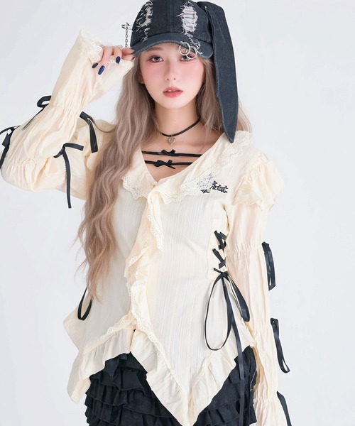 Diable baiser（ディアブルベーゼ） ブラウス シャツ レースアップ