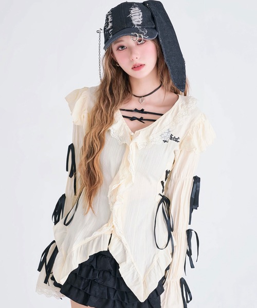 Diable baiser（ディアブルベーゼ） ブラウス シャツ レースアップ