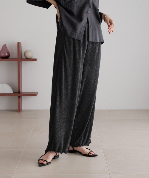 LOWRYS FARM パンツ シャイニープリーツイージーパンツ 327979