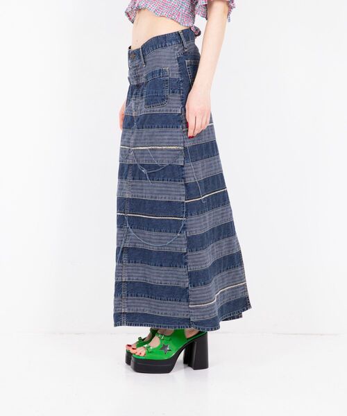 HYSTERIC GLAMOUR スカート スクラッチロングデニムスカート HYSTERIC GLAMOUR スカート スクラッチロングデニムスカート