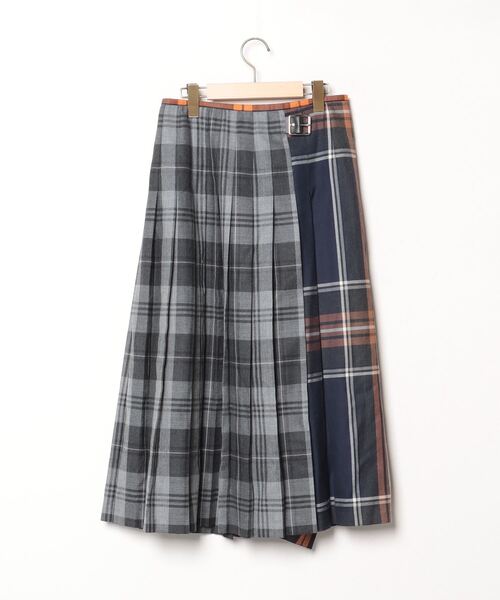 O'NEIL OF DUBLIN プリーツスカートグレーとブラック O'NEIL of DUBLIN（オニールオブダブリン） スカート 「別注」「O'NEIL