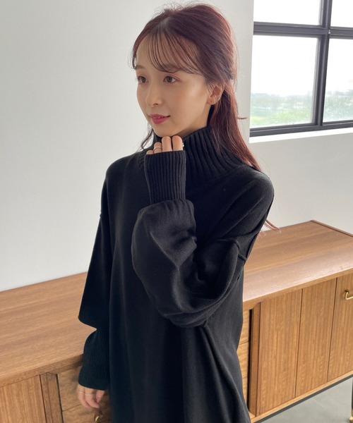 「LOWRYS FARM」 ニットワンピース FREE ホワイト レディース_画像9