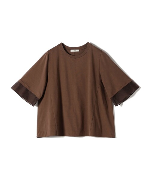 tシャツ 「WEB限定」「接触冷感 / UVカット」シアー オーガンジー コンビ プルオーバー レディースの画像
