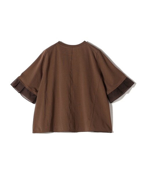 tシャツ 「WEB限定」「接触冷感 / UVカット」シアー オーガンジー コンビ プルオーバー レディースの画像