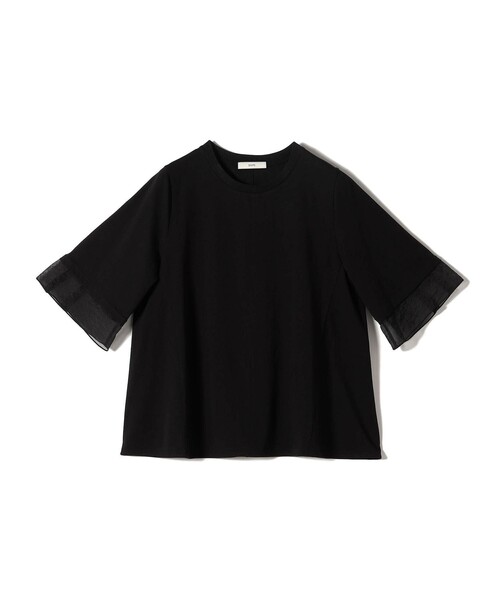 tシャツ 「WEB限定」「接触冷感 / UVカット」シアー オーガンジー コンビ プルオーバー レディースの画像