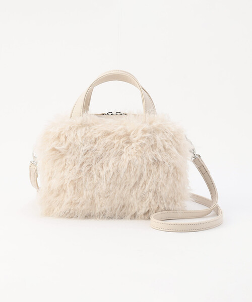 MONO COMME CA（モノコムサ） ボストンバッグ 2WAY フェイクファー