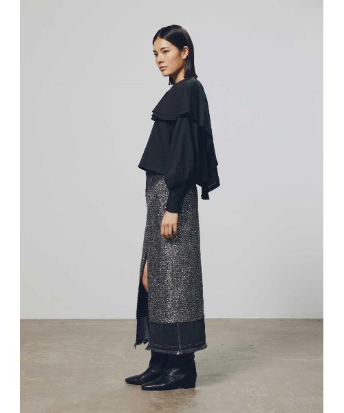 COEL（コエル） スカート ラメツイードドッキングスカート : ZOZOTOWN